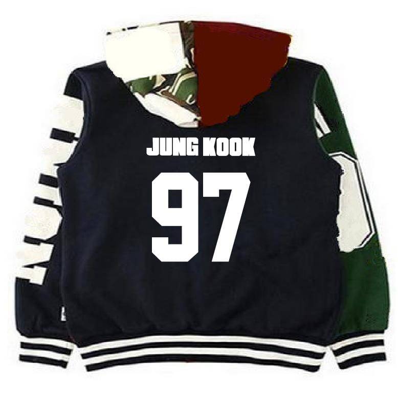  Kpop Hoodie Sweater Varsity Jacket Jungkook V Jimin JIN SUGA  Jhope Rap Baseball Jacket : Sports & Outdoors