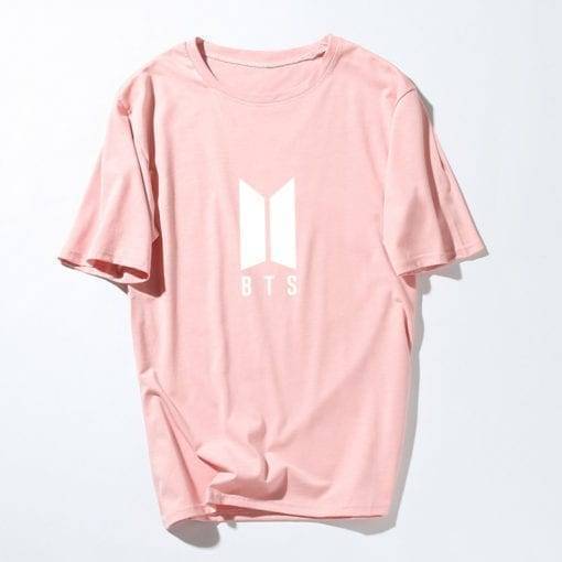 BTS-New Korean Style O-Neck T-Shirt New Logo T-Shirts cb5feb1b7314637725a2e7: Dark Khaki|Blue|Grey|Pink