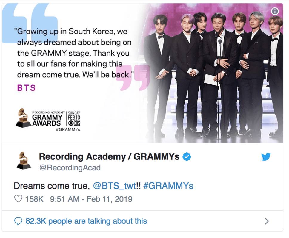 BTS on the Grammys red carpet: 'Dream come true' 