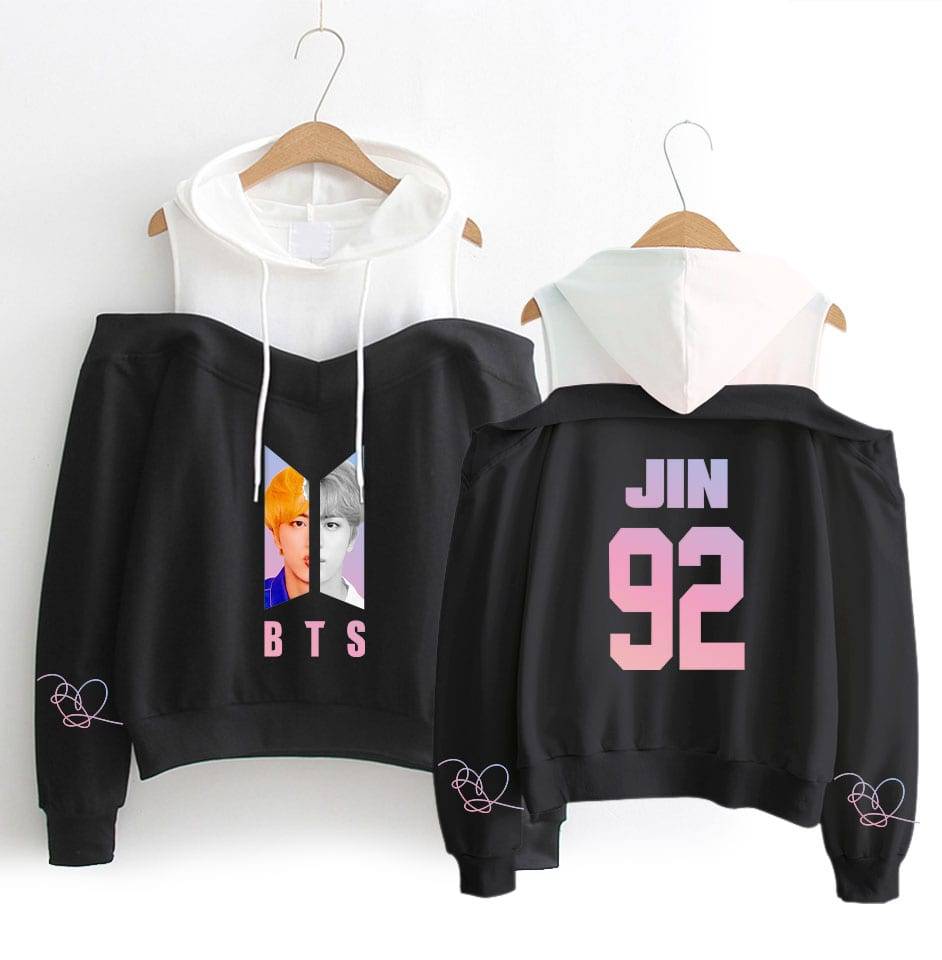 JK & STORE BTS Printed Women Stylish hoodie sweatshirt (Black)
