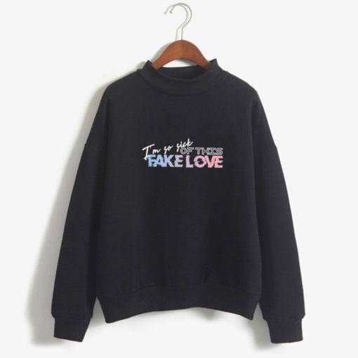 BTS- I am so sick of this Fake Love Sweatshirt Sweatshirts cb5feb1b7314637725a2e7: black|Blue|Grey|Khaki|Navy|Pink|Wine