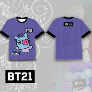 BT21 Short Sleeve T-Shirt BT21 T-Shirts cb5feb1b7314637725a2e7: BT21|CHIMMY|COOKY|KOYA|MANG 