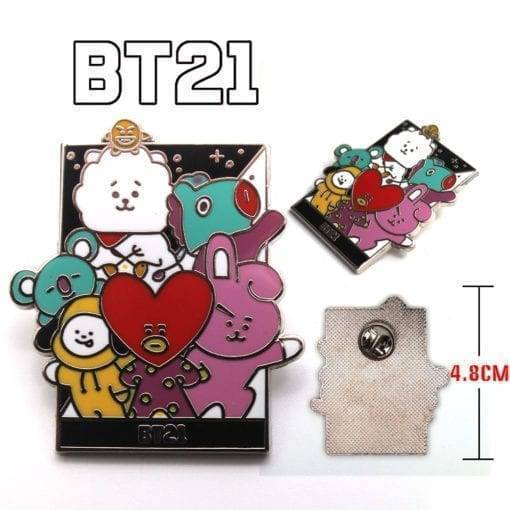 BT21 Metal Badge Pin Badges BT21 cb5feb1b7314637725a2e7: Keychain01|Necklace01|Necklace02|Pin01