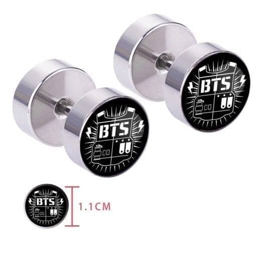 1.1cm Bangtan Boys Symbol Silver Stainless Steel Earrings Accessories Brooch Other Accessories Brand Name: ohcomics
