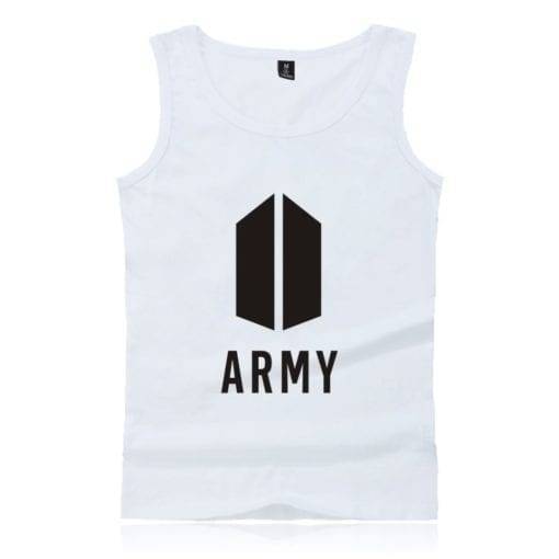 BTS ARMY Classic Members Tank Top White Army Logo Tank Top cb5feb1b7314637725a2e7: Army|J-Hope|Jin|Jungbook|RM|Suga|V