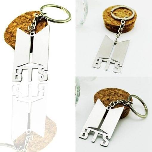 Titanium Steel Pendant Keychain With BTS Logo