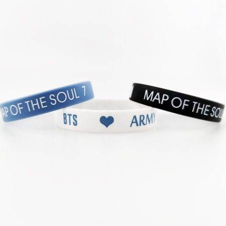 BTS MAP OF THE SOUL 7 Silicone Bracelet (2 Pieces) Accessories Bracelets BTS MAP OF THE SOUL 7 color: Black|Blue|White