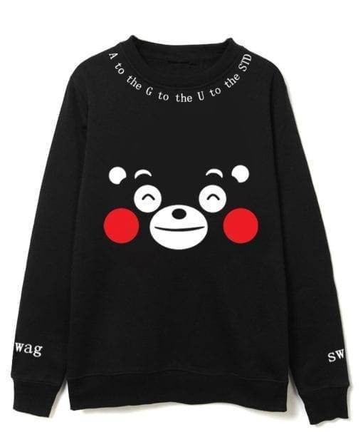 방탄소년단 Suga Sweatshirt Kumamoto bear printed Sweatshirt