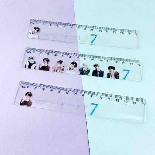 BTS MAP OF THE SOUL 7 Transparent Ruler- 8pieces Accessories Pen Stationery