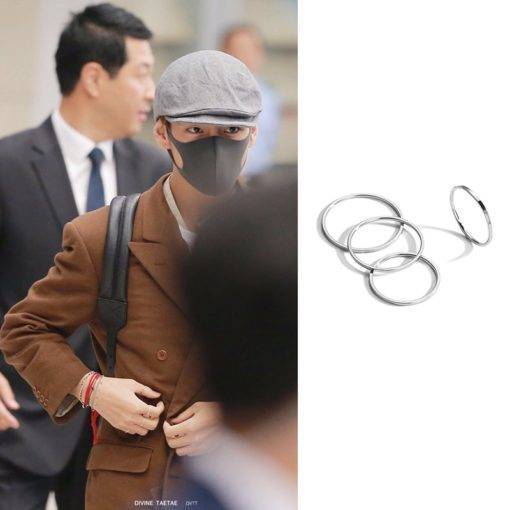 Bangtan Boys Korea Rings Set Bangtan Fashion Ring Main Stone Color: Men One Set 4 Pcs|Women One Set 4 Pcs