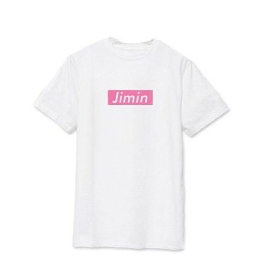 BTS Member Name T-shirts T-Shirts T-Shirts Color: JHOPE-Black|JHOPE-White|JIMIN-Black|JIMIN-White|JIN-Black|JIN-White|JUNGKOOK-Black|JUNGKOOK-White|RM-Black|RM-White|SUGA-Black|SUGA-White|V-Black|V-White