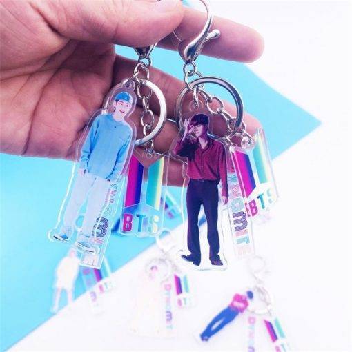 HughFan Kpop BTS Keychain Bangtan Boys Keyring Collectible Key Ring Bag Accessory Pendant Army Fans Gift Style 01 