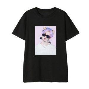 BTS JIMIN Hip Hop Streetwear T-shirt Bangtan Fashion T-Shirts T-Shirts Color: Black|White 